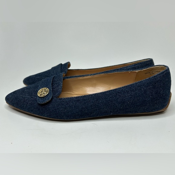 Talbots Pointy Toe Blue Denim Loafer Casual Ballet Size 6.5 - Picture 12 of 14